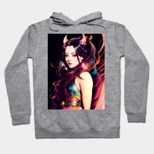 Demon Woman Abstract Colorful Hoodie